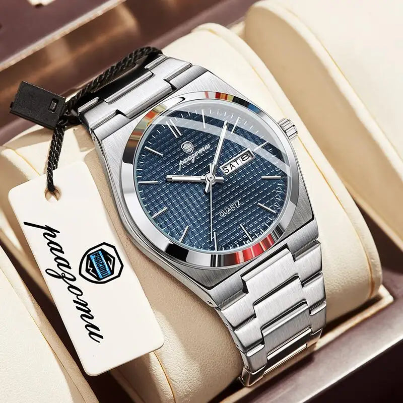 Customized Watch PAAZOMU Luxury Men Clock Fashion Luminous Waterproof Chronograph Date Watch For Man Quartz Men's Watches Reloj