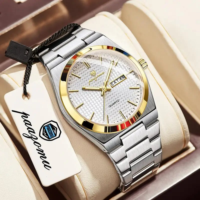 Customized Watch PAAZOMU Luxury Men Clock Fashion Luminous Waterproof Chronograph Date Watch For Man Quartz Men's Watches Reloj