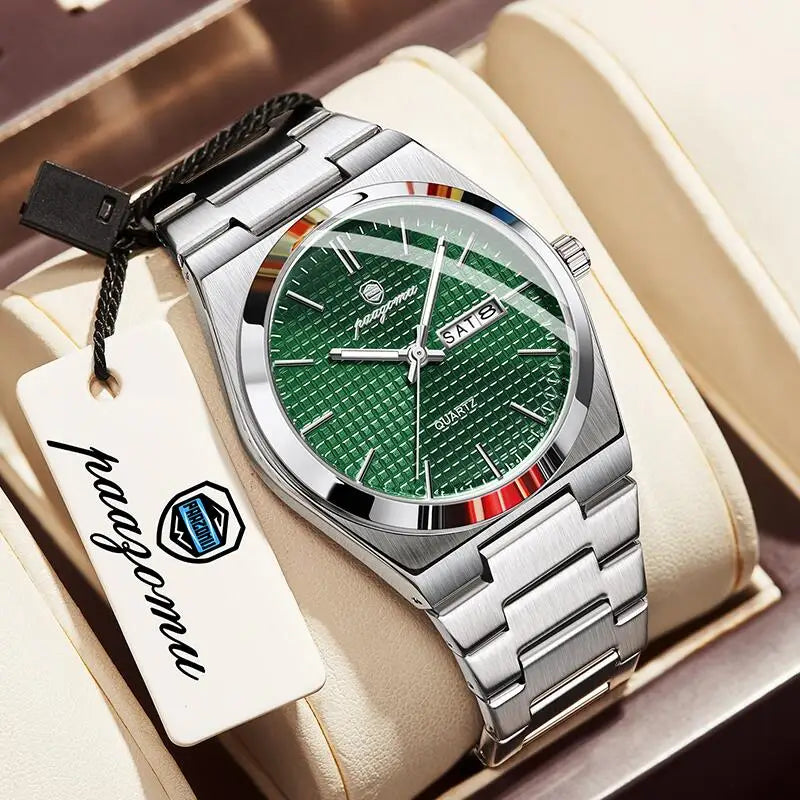 Customized Watch PAAZOMU Luxury Men Clock Fashion Luminous Waterproof Chronograph Date Watch For Man Quartz Men's Watches Reloj