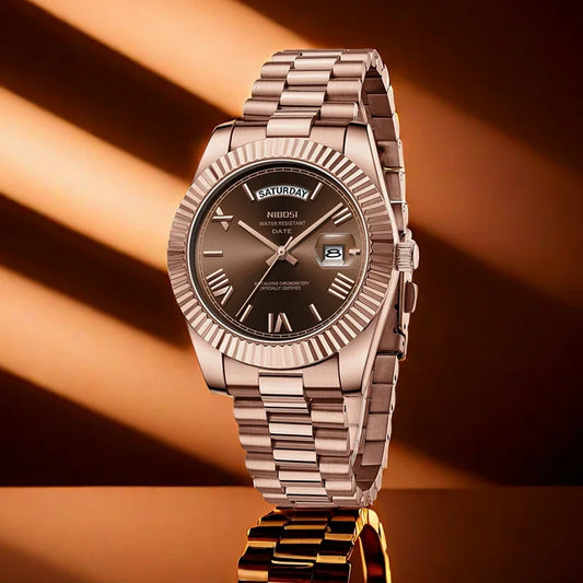 NIBOSI Brand Original Stainless Steel Quartz Watches For Men Luxury Date Display Luminous Fashion Men's Watch Relogios Masculino