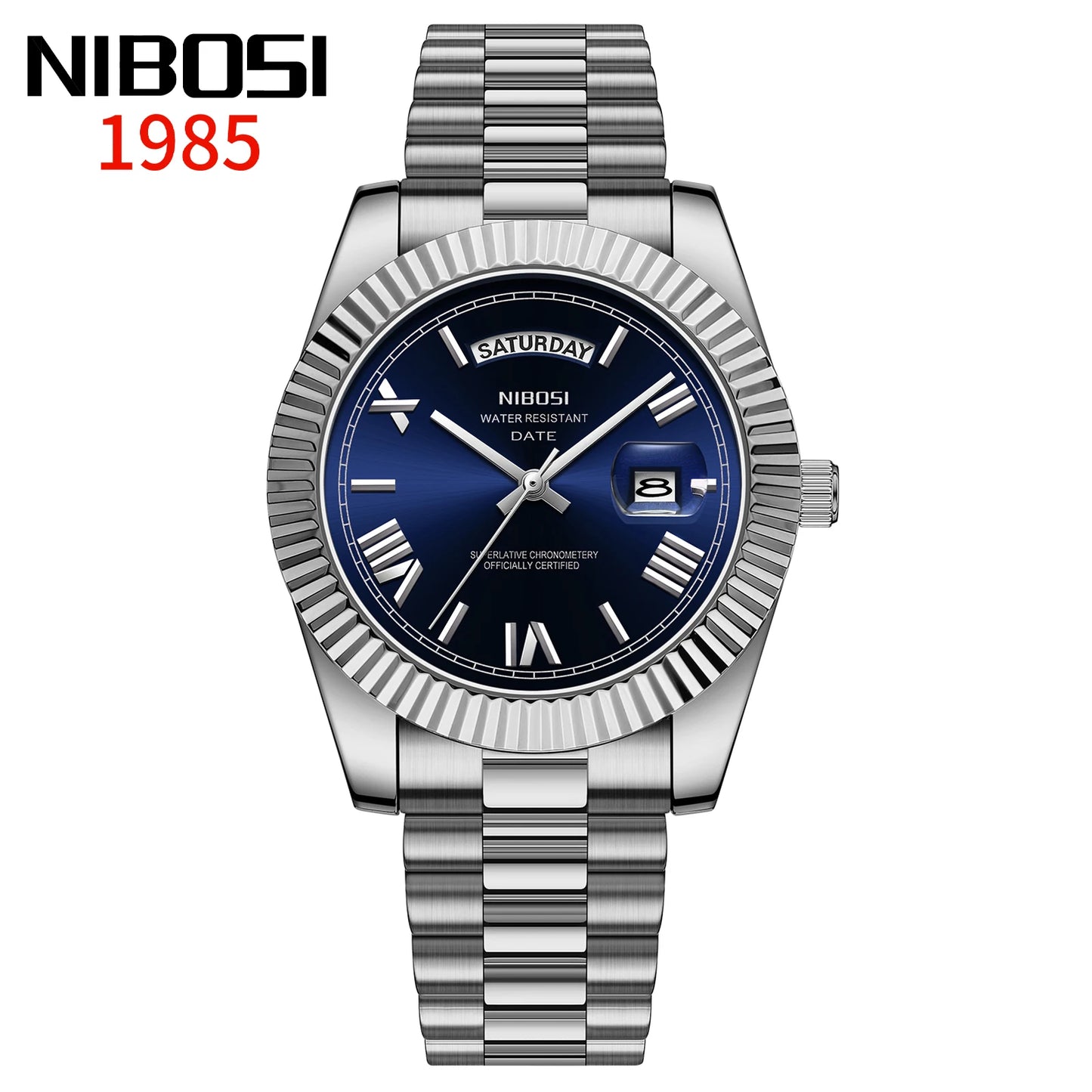 NIBOSI Brand Original Stainless Steel Quartz Watches For Men Luxury Date Display Luminous Fashion Men's Watch Relogios Masculino
