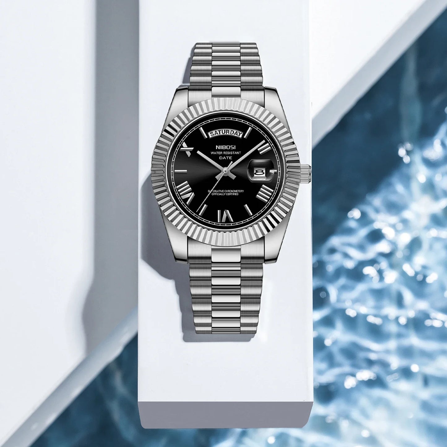 NIBOSI Brand Original Stainless Steel Quartz Watches For Men Luxury Date Display Luminous Fashion Men's Watch Relogios Masculino