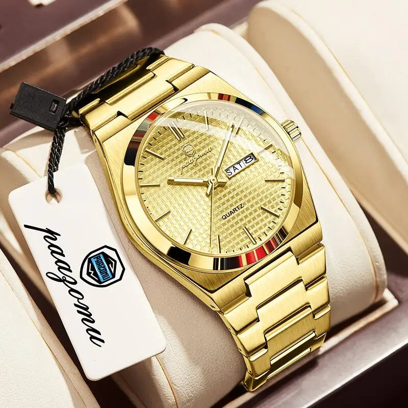 Customized Watch PAAZOMU Luxury Men Clock Fashion Luminous Waterproof Chronograph Date Watch For Man Quartz Men's Watches Reloj